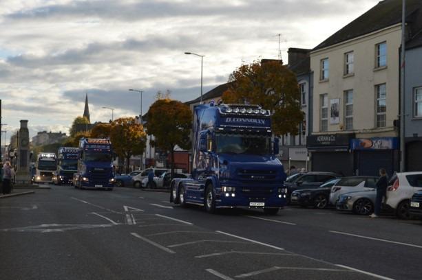 Trucks and tractors make their way through Cookstown where there was a big turnout of spectators.