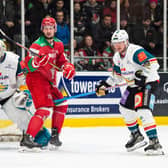 Belfast Giants defenceman Gabe Bast in action against the Cardiff Devils last weekend. Picture: James Assinder