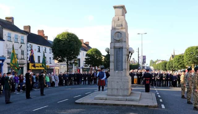 Remembrance Sunday at the Cenotaph in Cookstown