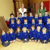 Downshire Primary School P1McK class pictured in 2007 with teacher Mrs Sarah McKinney and Classroom Assistant Mrs Heather McCammond