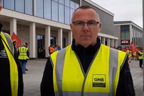 Alan Perry, GMB Regional Organiser, announced a seven day strike by workers in Roads Service, Environment Agency and Forestry Service.