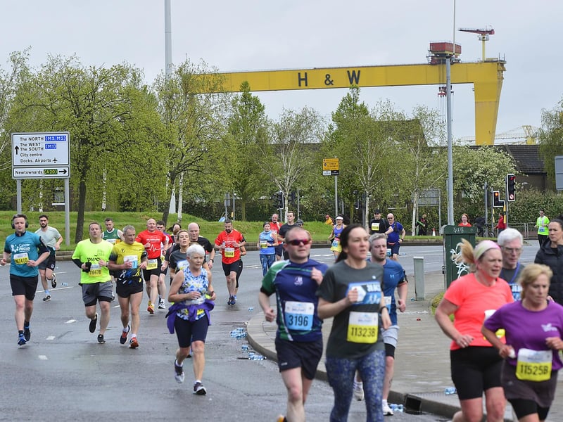 The marathon route took runners across Belfast, past landmarks including City Hall and Parliament Buildings, before finishing in Ormeau Park.