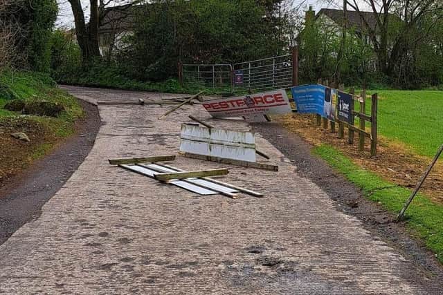 The damage is understood to have been caused at around 1pm on April 27. (Pic Ballyclare Rugby Football Club).