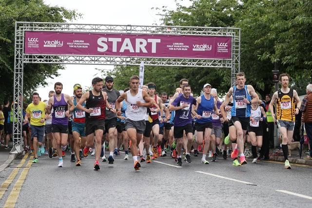 Runners at Half Marathon start line. Pic Credit: Lisburn and Castlereagh City Council