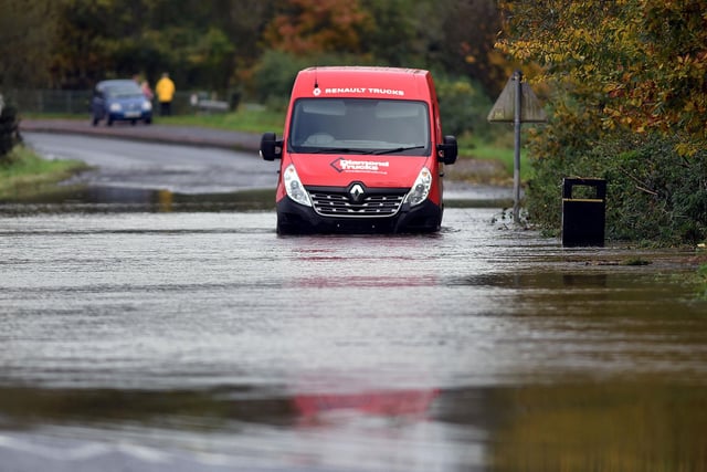 A stranded van which got stuck in flooding at Knockbridge off the Portadown-Gilford Road on Tuesday.PT44-249.