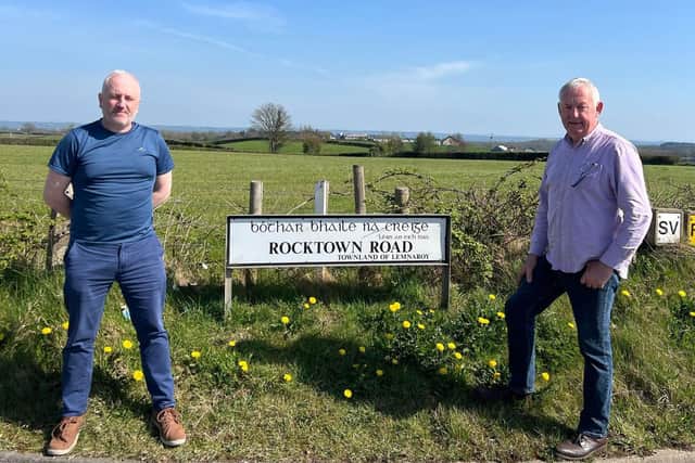 Councillors Dara and Sean McPeake pictured at Rocktown Road | Supplied