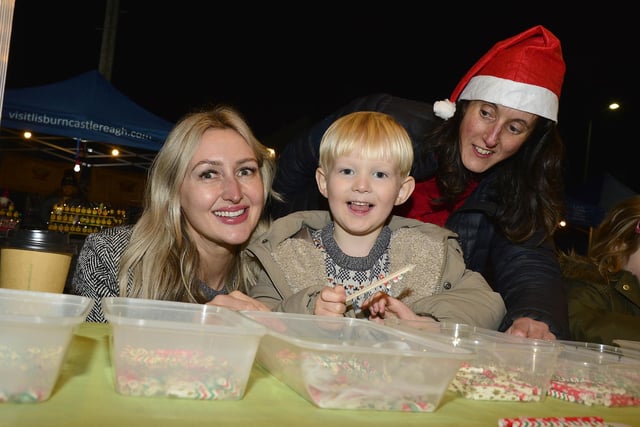 Charlie and Harry Spink at the Christmas Market in Dundonald