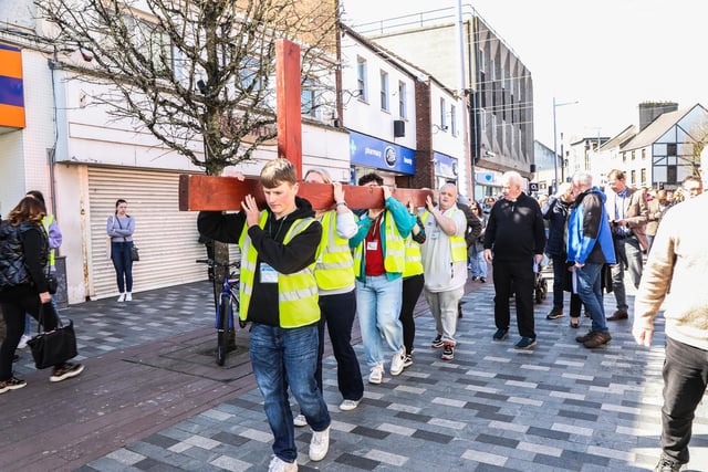 A Walk of Witness was held in Lisburn City Centre on Good Friday. Pic by Norman Briggs, rnbphotographyni