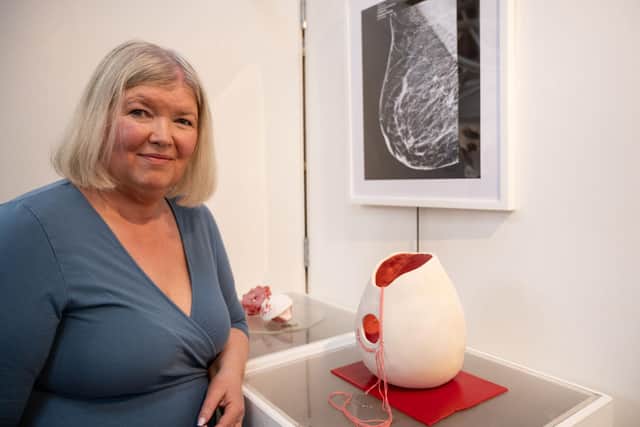 Beverley McGaughey - HNC Art & Design - pictured at the NWRC end of year Art & design showcase at Limavady campus. CREDIT MARTIN MCKEOWN