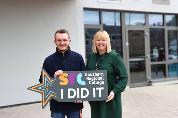 Southern Regional College (SRC) student Lee Johnston pictured with Laura Martin SRC curriculum area manager, Faculty of Health and Science. Picture: SRC