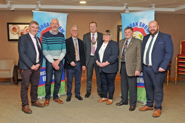 Lurgan Show President, William Gibson, Chairperson, Winston Humphries and Poultry Section members with Deputy Lord Mayor, Councillor Tim McClelland.
