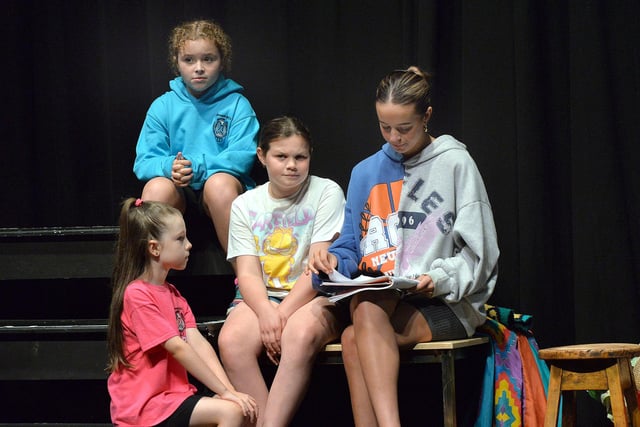 Rehearsals for the Junior Phoenix Players production of Joseph And The Amazing Technicolour Dreamcoat. PT32-205.