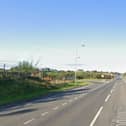 The A4 Woodlough Road, Dungannon, which is closed due to a multi-vehicle collision. Credit: Google Maps
