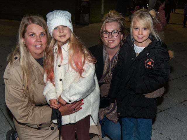 Enjoying the fireworks are from left, Elena, Emelia (6), Gabriella and Scule (6).