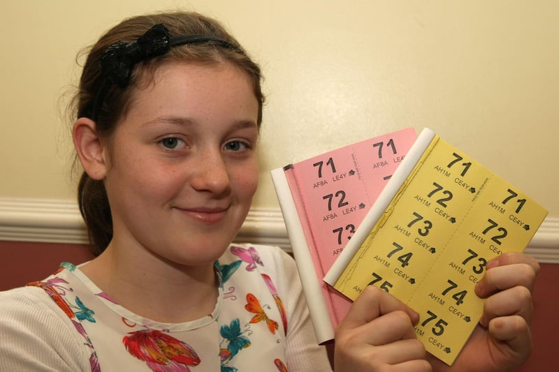 Pictured is Abigail Glass, who was busy selling raffle tickets at a charity dance, held at Ballymoney RBL back in 2010