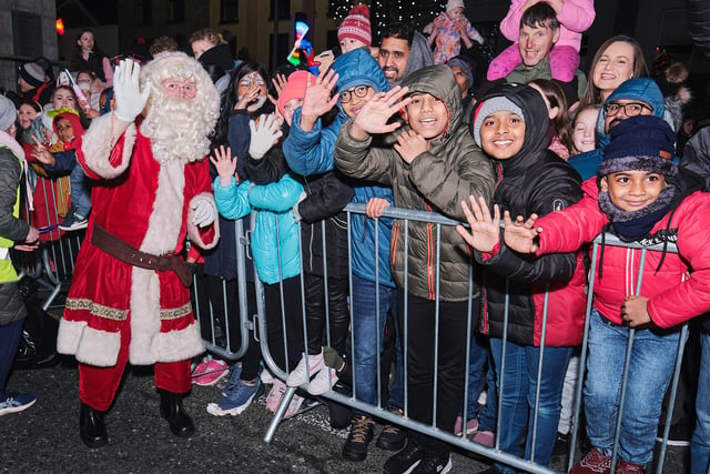 Santa greets the crowds in Cookstown town centre.
