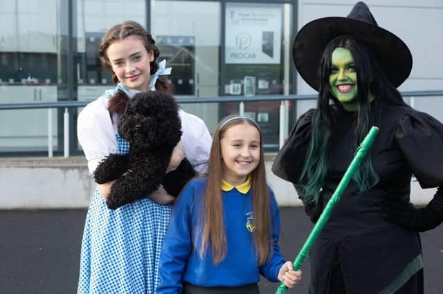 Some of the cast of 'The Wizard of Oz' - Dorothy played by Kendra Pearson, Wicked Witch Cheree Morgan and Mini Witch Sofia Jordan.
