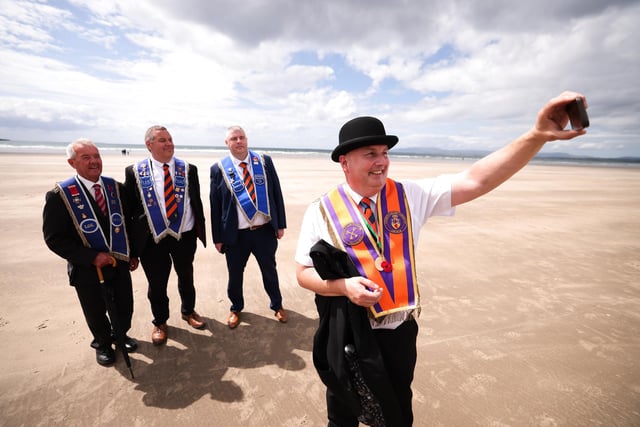 Enjoying getting together on the beach at Rossnowlagh for the annual Twelfth demonstration.