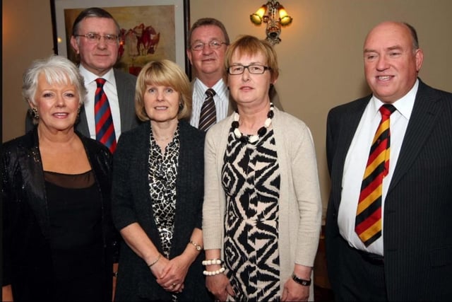 Jim and Hazel Kyle with friend and guests at the Ophir Rugby Football Club dinner in 2010..