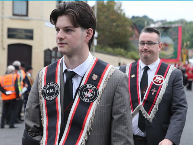 Taking part in the Larne parade.