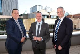 Michael Bell, Executive Director, NIFDA, Conor Murphy, Economy Minister and John Healy, Invest NI