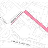 Works will begin this summer on a Public Realm Improvement Scheme in Castle Street/Bridge Street, Ballymena.  Image courtesy of Mid and East Antrim Borough Council