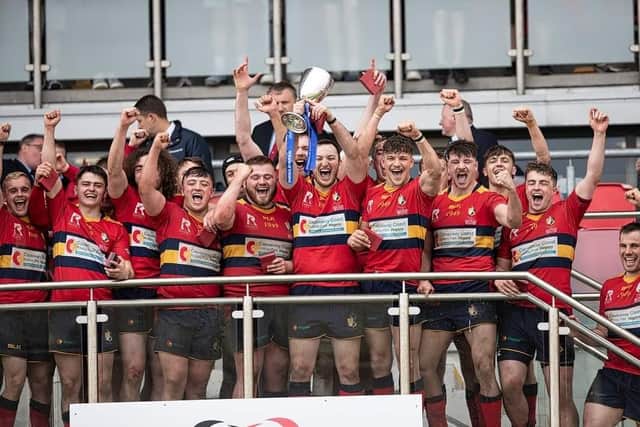 Ballyclare enjoyed a 32-27 win over Dromore in last year's Towns Cup final. (Pic Ballyclare Rugby Football Club).