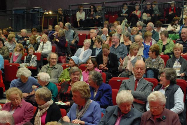A big turnout on the opening night of Larne Drama Festival in 2011.  Photo: Peter Rippon