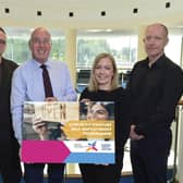 Neil Crothers, Department for Communities, Councillor John Laverty BEM, Chair of the Council’s Regeneration and Growth Committee, Bronagh Cavlan and Eamonn Cavlan, Tangible Consulting. Pic credit: LCCC