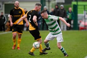 ​Newry Celtic’s Gary McAleavey (pictured) found the net at the weekend.