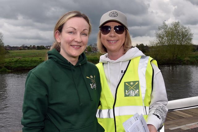 Leanne Sinnamon, left, and Kathryn Bloomer, two of the Portadown Boat Club marshals at Saturday's Regatta.PT17-228.