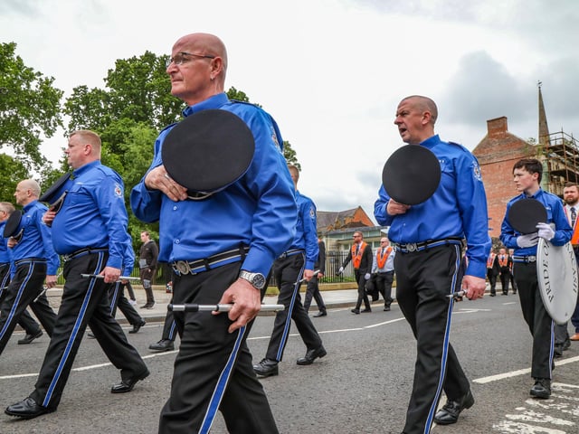 Pride of Ballymacash Flute Band led Lisburn District No 6 on Empire Sunday