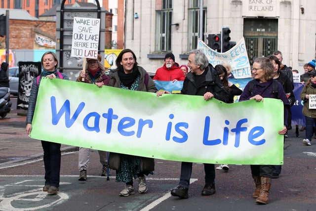 Environmental campaigners get their message across during the march.