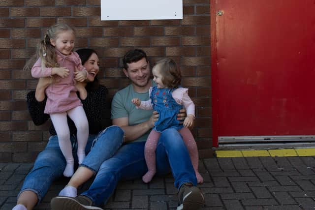 Gary and Fiona Sloan with their children Emily and Lucy. (Pic: Loreen Katherine Photography).