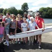 The Bones family at the naming ceremony for the 'Billy Bones' at Bann Rowing Club. Credit Glen Hesketh