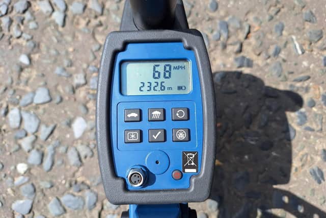 Police detected an R driver travelling at 68mph in a 30 zone. Picture: PSNI