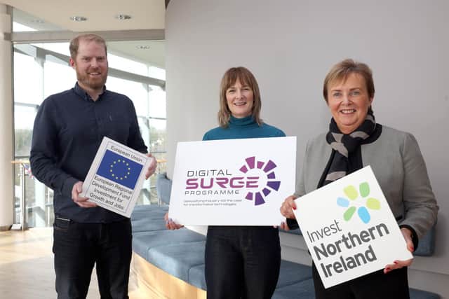 Martin Naughton (Consortium Lead Mentor), Gillian Colan – O’Leary (Consortium Project Lead) and Jacqui Dixon BSc MBA (Chief Executive of Antrim and Newtownabbey  Council).