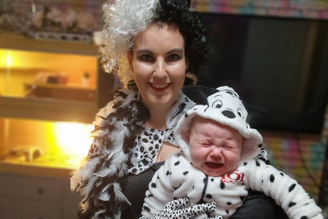 Clare Rigby sent us this great picture of mummy and little baby Hope - who despite the adorable matching costumes was not too impressed!