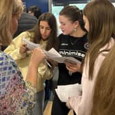 Students at Sperrin Integrated College find out their exam results.