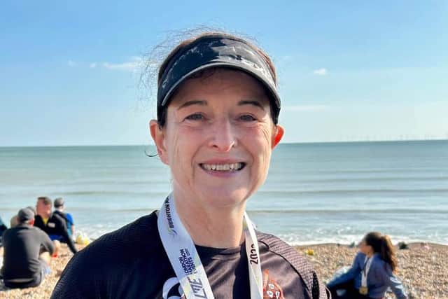 Michelle McElhinney at the Brighton Marathon