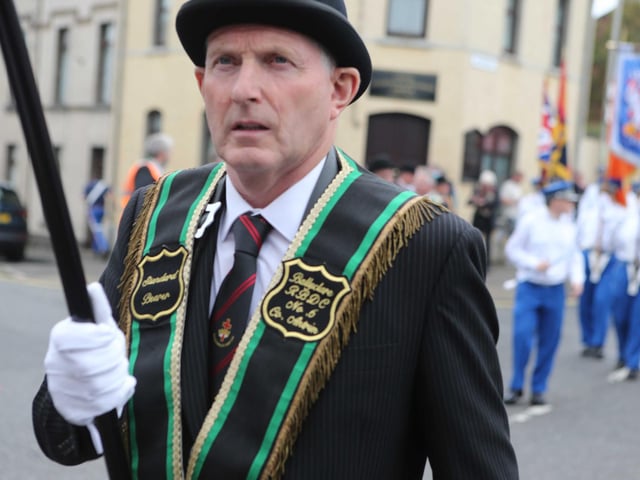 Taking part in the 'Last Saturday' parade in Larne.