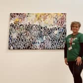 Robyn Haslett pictured with one of her pieces of work.