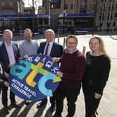 Partners pictured at the launch of this year's Active Travel Challenge