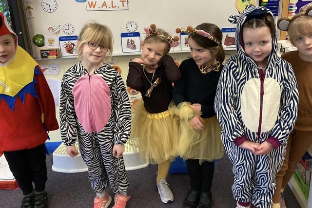 Carter, Hanna, Grace, Ana, Mylee and Megan from the school's Primary 2 Room 5 class.