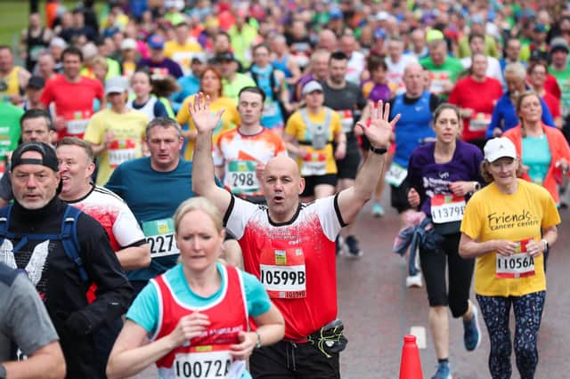 The start of the 2022 Mash Direct Belfast City Marathon at Parliament Buildings, Stormont.