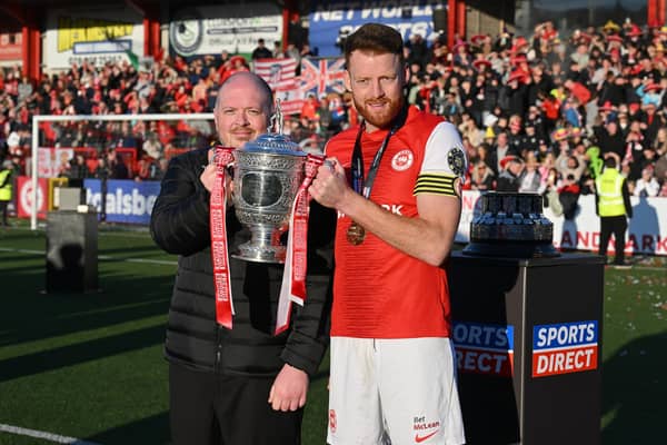Cian Bolger lifted the Premiership title as Larne captain last season. PIC: INPHO/Presseye/Stephen Hamilton