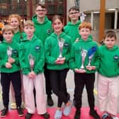 UKTCNI Berghem Mid Ulster team - Bradley Rodgers, Daniel Shivers, James Curtis, Ruby Catherwood, Fiachra Duggan, Mark Gonchar. Back row, Mollie-Rose Brady, Eunan Heaney, Ciaran Óg Heaney. Credit: Submitted