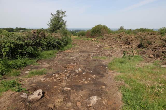 Dunnyvadden - damage to the site caused by digger and land/soil moving for new lane/roadway