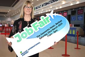 Jaclyn Coulter, human resources manager at Belfast International Airport announces the upcoming job fair on Saturday, March 23. Picture: Peter O'Hara Photography