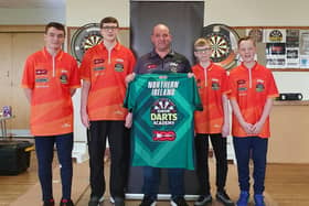 Gregg pictured with Ryan Fowles, Craig Murtagh, Ollie Armstrong and Jacob Todd. (Contributed).